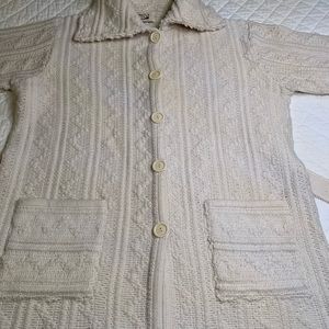 Cream color sweater with belt